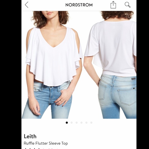 LEITH Ruffle Sleeve Flutter Top - S - Picture 1 of 10